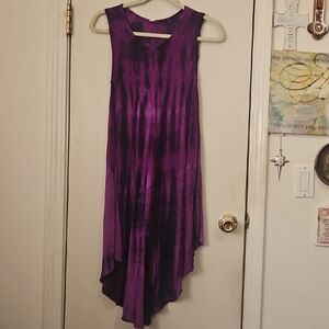 Purple Tie-Dye Sleeveless Dress